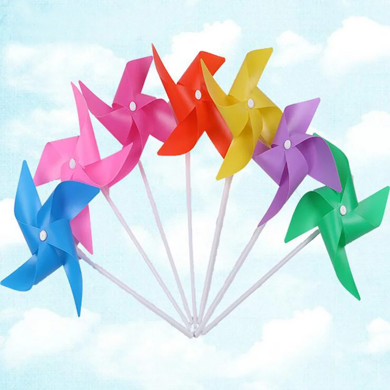 Buy 50Pcs/lot DIY Four leaves windmill solid color