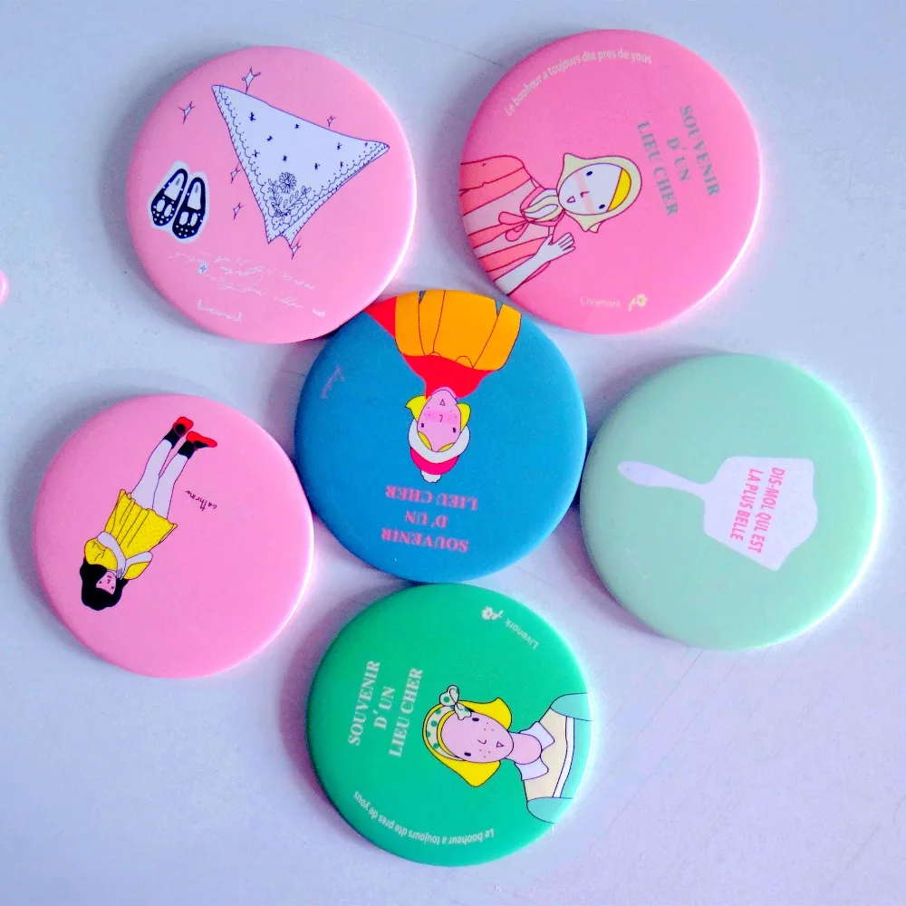 New Fashion Cartoon Pocket Mirror Compact Portable Cute Small Hand