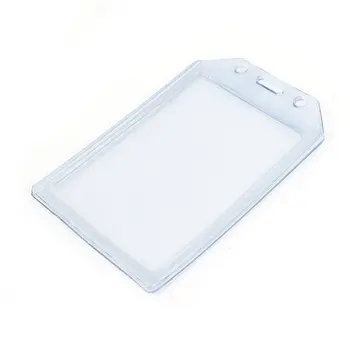 

PVC Vertical Name Tag ID Work Exhibition Badge Card Holder Clear Blue
