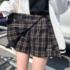 Mini faldas para mujer moda básica informal a cuadros Vintage Irregular alta cintura Universidad viento 2022 nueva moda femenina ► Foto 2/6