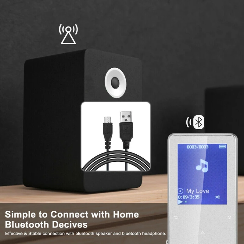 Портативный Bluetooth MP3-плеер с fm-динамиком Hi-Fi без потерь до 128 ГБ