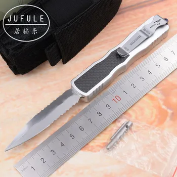 

JUFULE Custom Made Prototype 12C27 blade Carbon fiber aluminum handle camping survival outdoor EDC kitchen hunting tool knife