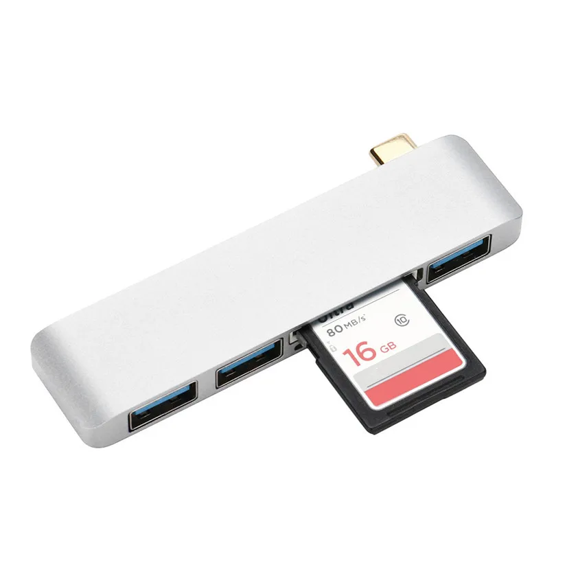 Ouhaobin считыватели карт алюминиевый тип-c USB 3,0 3 в 1 комбинированный концентратор для MacBook Ноутбук hp Dell Surface Pro td0104 Прямая поставка