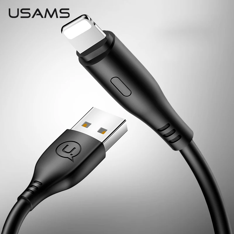 كابل يو اس بي ل فون 6 7 8 X XR USAMS 0.25 m 1 m 2 m ل iOS سريع كابل شحن ل فون USB للهاتف المحمول شاحن البيانات الحبل