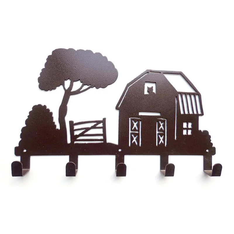  Metal Robe Hook American Granary Design Decorative 5 Coat Hooks Hat/Bag/Clothes Kitchen Bathroom Wa - 32792914035