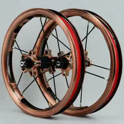 Pasak 12-дюймовые колеса прямо-тянуть подшипник скольжения комплект велосипедных колес BMX ребенка балансный велосипед колеса бронзовый цвет