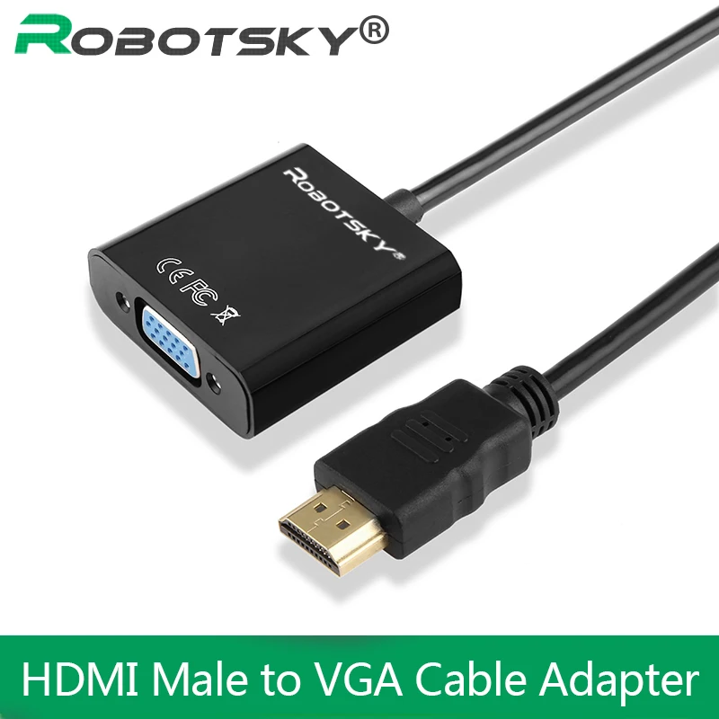 HDMI в VGA кабель HDMI штекер в VGA RGB Женский HDMI в аналоговый VGA видео конвертер кабели адаптер HD 1080P для ПК ноутбука