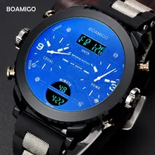 Brand BOAMIGO 3 Time Zone Military Sport Watch Waterproof Reloj Male LED Digital Quartz Wrist Watches Gift relogio masculino Brand BOAMIGO 3 Time Zone Military Sport Watch Waterproof Reloj Male LED Digital Quartz Wrist Watches Gift relogio masculino