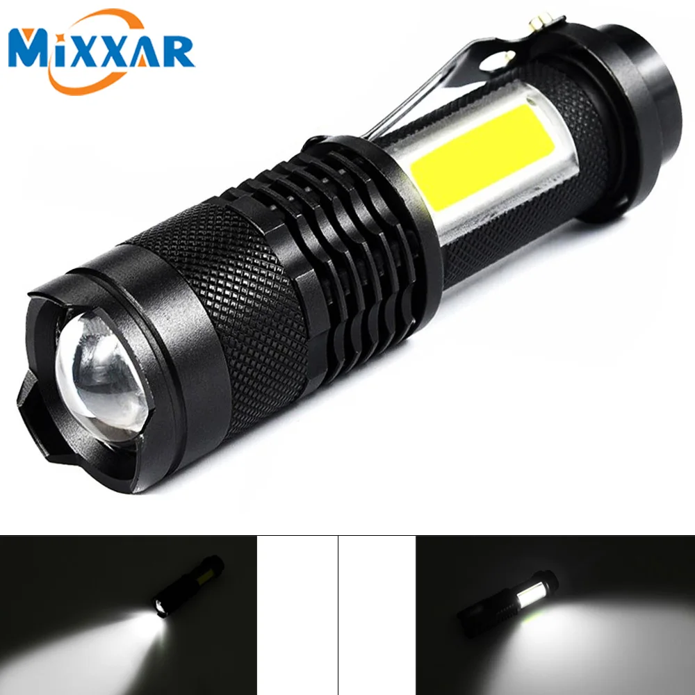 

ZK20 Mini LED Tactical Flashlight 4 Mode Q5 Adjustable Focus Zoom COB Work Light for Biking or Gift-Giving NO Battery