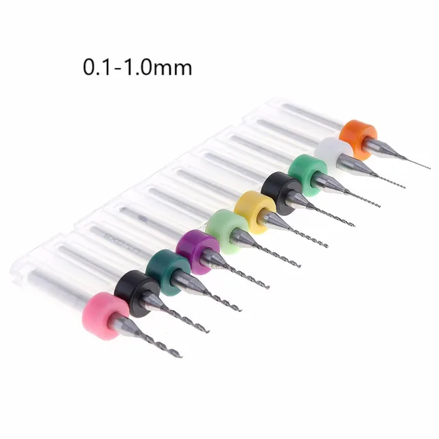 free shipping 0 1mm to 1 0mm 10pcs pcb mini drill bit tungsten steelfree shipping 0 1mm to 1 0mm 10pcs pcb mini drill bit tungsten steel carbide for print circuit board cnc drill bits machine