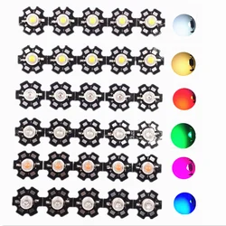 Enhanced Color LED Chips with Star PCB - Available in Various Quantities and Shades - 3W 100pcs (Cool white 30000K)