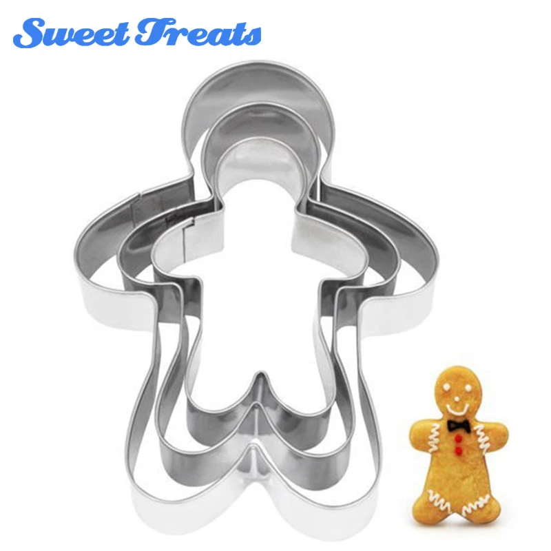 Sweetfriandises 3 Pieces Pain Au Gingembre Homme Moule A Biscuits Biscuits Emporte Pieces En Acier Inoxydable Outils De Cuisson De Cuisine Aliexpress