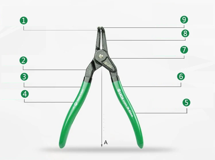 1 шт. LAOA 5/7 дюйма стопорный зажим плоскогубцы вал Зажим Кольцо плоскогубцы фиксатор Плоскогубцы изогнутый прямой наконечник внешний/внутренний тип