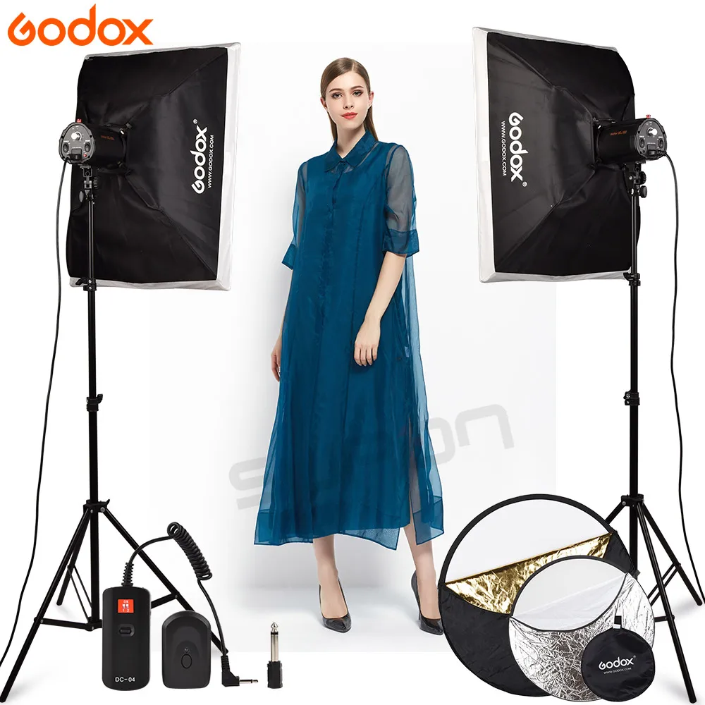 GODOX fotografia студийный светильник 2X160Ws 160DI видео стробоскоп вспышка с DC 04 триггером