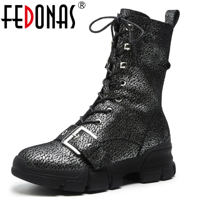 

FEDONAS Fashion Brand Women Ankle Boots Corss-tied Autumn Winter Martin Shoes Woman Platfomrs Sexy Motorcycle Boots Boots