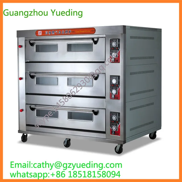 Best Offers Commercial Low Gas Consumption Stainless steel 3 Decks 12 Trays Bread Bakery Gas Baking Oven with Racks