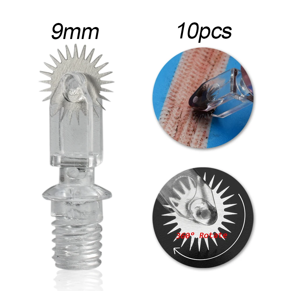 

10pcs 9mm Micro Needle Roller Microblading Needle Balde Disposable Tattoo Eyebrow Blade Embroidery Pen Permanent Makeup