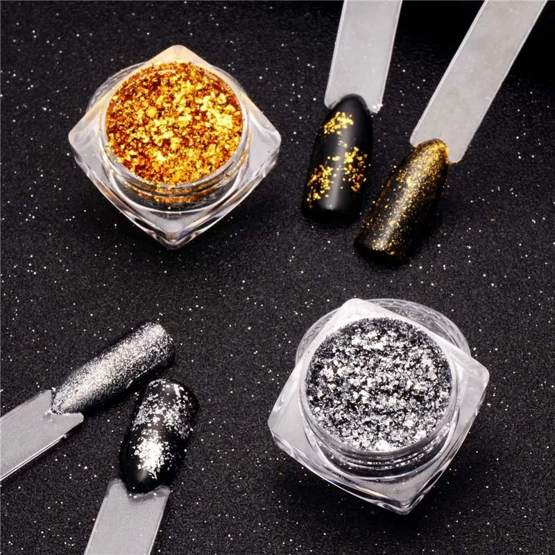 

1BOX platinum foil paint mirror and sheet effect chrome nails sequins manicure n ail p olish DIY