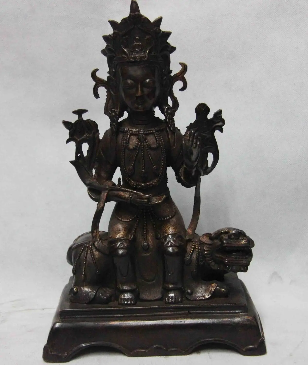 

Buddha Copper Bronze Manjusri Manjushri Guan Yin Kwan-yin Boddhisattva Statue