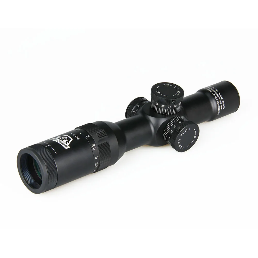 Canis Latrans 1-4x24 IRF прицел+ 2MOA 1X мини Красный точка зрения+ Riflescope пузырьковый уровень+ 30 мм двойной прицел крепление OS1-0292 - Цвет: RIfle Scope