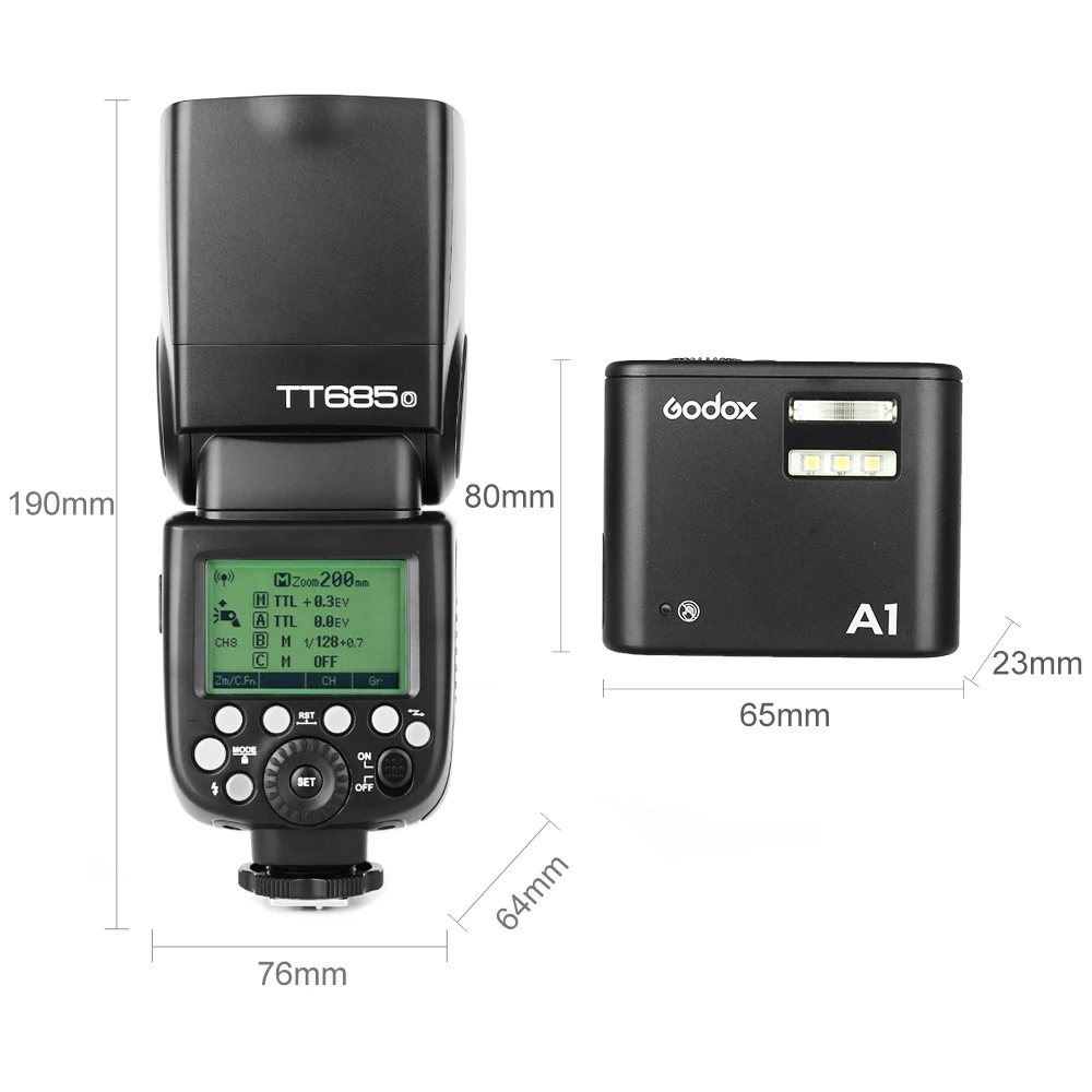 Бесплатная доставка DHL вспышка Godox TT685O HSS TTL с вспышкой A1 для телефона со