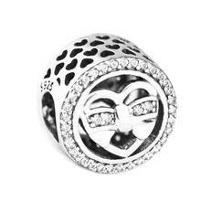 Браслеты марки Fit DIY бусины для изготовления ювелирных изделий из стерлингового серебра-ювелирные изделия любящие галстуки из бисера Подвески Серебро 925 Berloque Perles