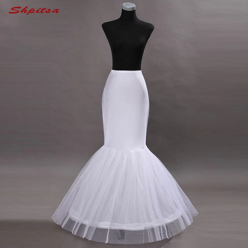 White Mermaid Petticoat Underskirt for Wedding Dress Crinoline Womanin