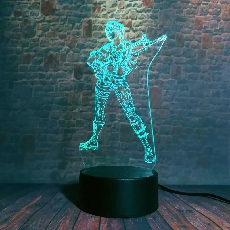  Battle Royale Figuras Juguetes 3D Nightlight LED 7 Colors Changing Desk Light PUBG Game Model Light