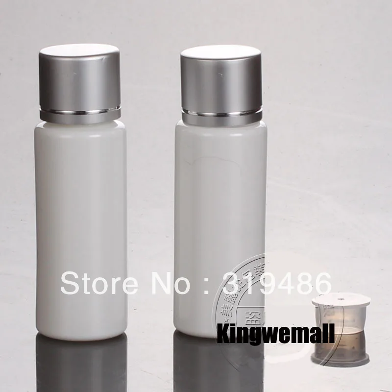 Download Wholesale 300pcs/lot Capacity 20ml Empty PET Plastic White Bottle Container with Silver Cap For ...