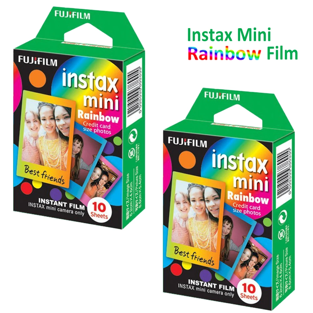 

For Fujifilm Instax Mini 8 9 25 50s 70 90 Instant Camera Rainbow 20 Photos Fuji Instant Films - Instax Share SP-1 SP-2 Papers