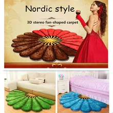 Корейский Шелковый 3D Веерообразный ковер для спальни для гостиной и области, стиль сада, тянущаяся пряжа, ковер для спальни, напольный коврик