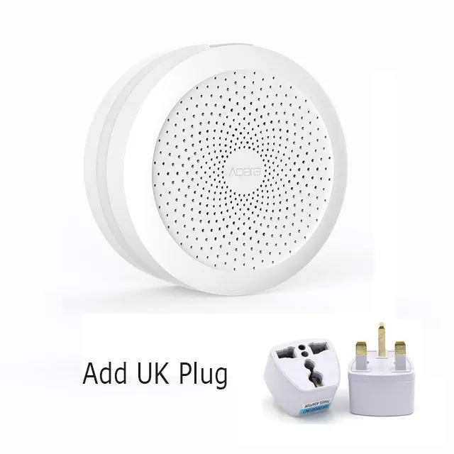 Mijia Aqara Hub Gateway со светодиодным ночным светильник Smart work с для Apple Homekit International Edition Gateway - Цвет: Add UK Plug