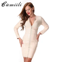 CIEMIILI 2017 O-Neck Mini Sheath Women Dresses Patchwork Zippers Bodycon Stylish New Fashion Winter Ladies Dresses Free Shipping