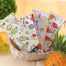 Fresh Style Fruits PU Leather Pencil Case Stationery Storage Organizer Bag School Office Supply Escolar pineapple watermelon