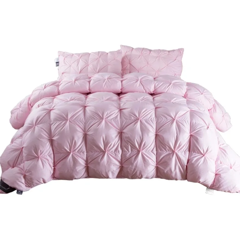 Новое 3,0~ 4,0 кг гусиное/стеганое одеяло из утиного пуха одеяло King queen двойной размер белый/синий/розовый/коричневый роскошный зимний одеяло наполнитель