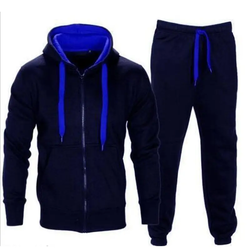 LAAMEI Мужской комплект, осень, спортивная одежда, модный мужской комплект, 2 шт., спортивный костюм, на молнии, с капюшоном, толстовка, куртка+ штаны, Moleton, мужской комплект