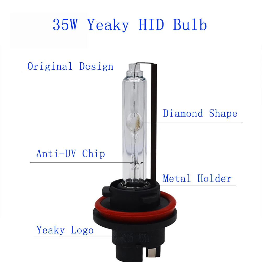 Оригинальная сверхъяркая ксеноновая лампа Yeaky 35 Вт 4500K H1 H7 5500K H11 9005 D2H 6500K Bulb D1S D2S D3S