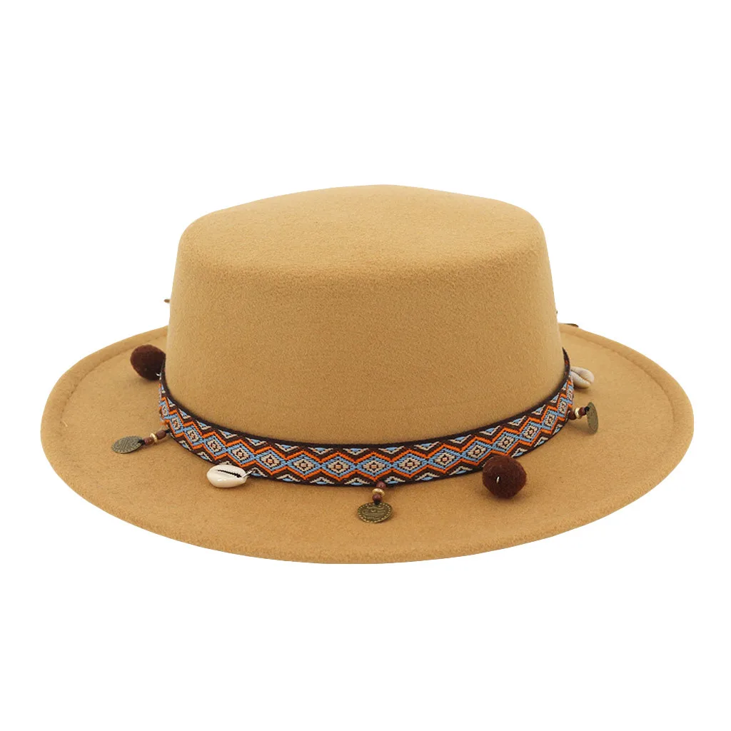 Womail шляпа, летние фетровые шляпы для женщин, с широкими полями, шерстяной ремень, фетровая шляпа с плоским верхом, фетровая шляпа, вечерние шляпы для церкви, шапки f27