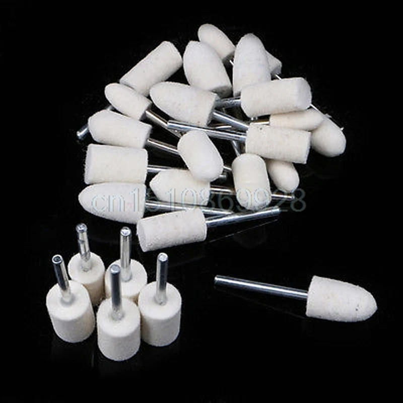 25Pcs Polishing Rotary Tool 1/8'' 3mm Polishing Buffing Wool Cotton