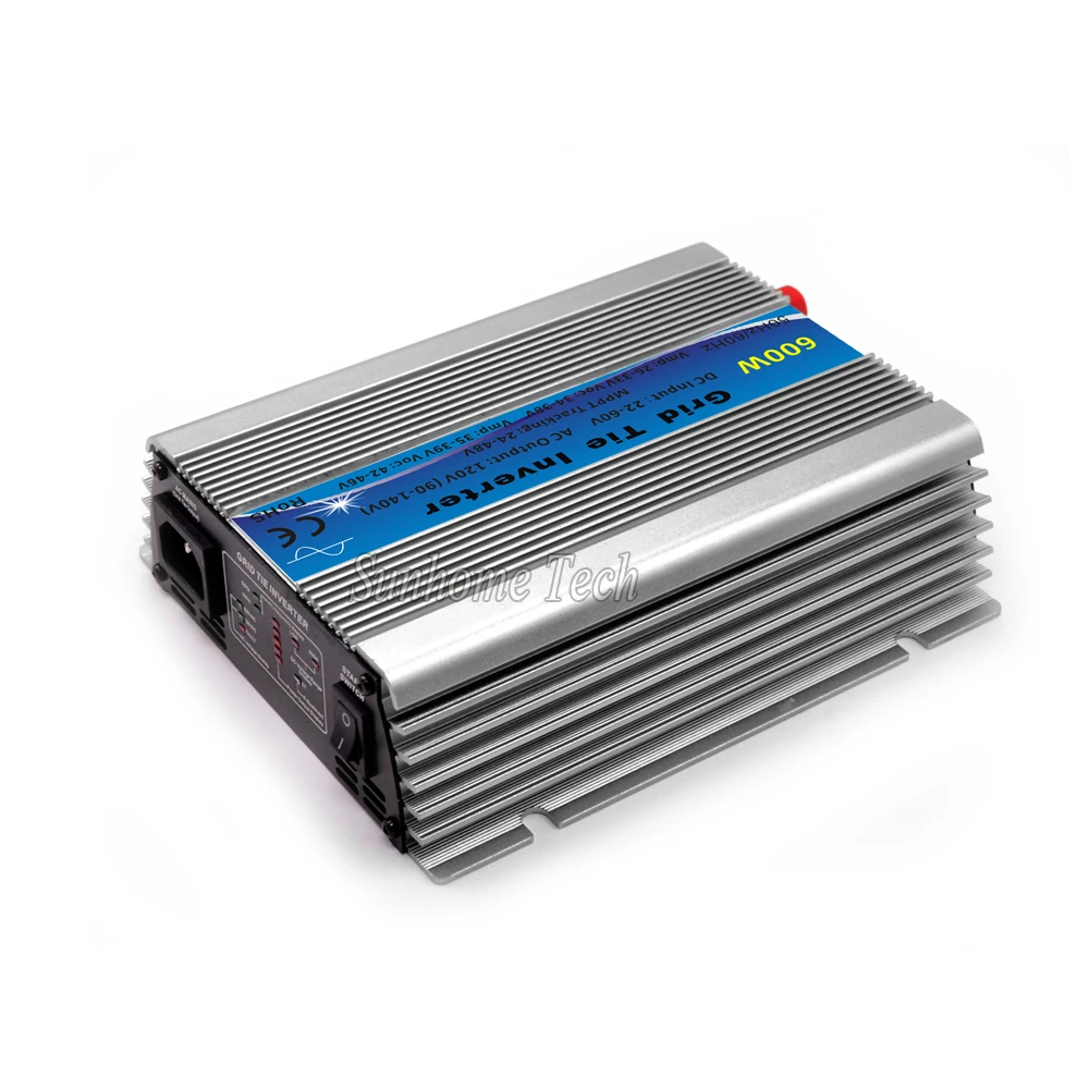 600W Grid Tie Inverter MPPT Function 30V 36V Panel 22-60VDC to 110V or 230VAC Solar Power Pure Sine Wave Micro Inverter