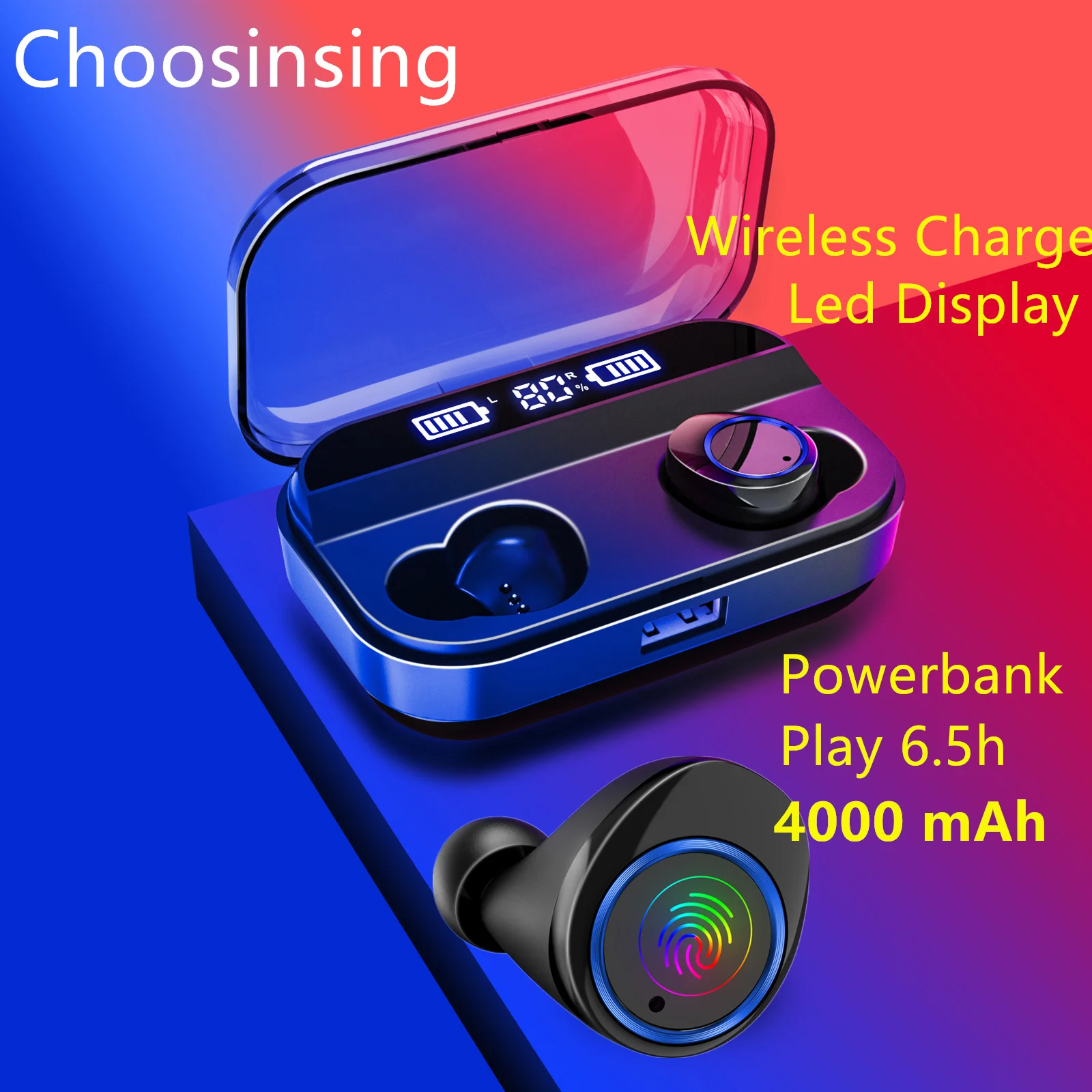 

Best TWS HIFI Inear Headset Earphone Wireless Can be Power Bank Charger for Mobile Phone Sports Bluetooth Earbud Active Ear Plug