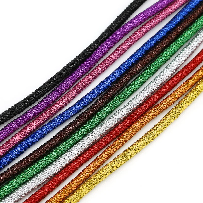 

1pc 8mmx45cm Metallic Color Silk Cord Hollow Rubber For Fashion Jewelry Finding Making Craft Christmas Party Craft Accessories