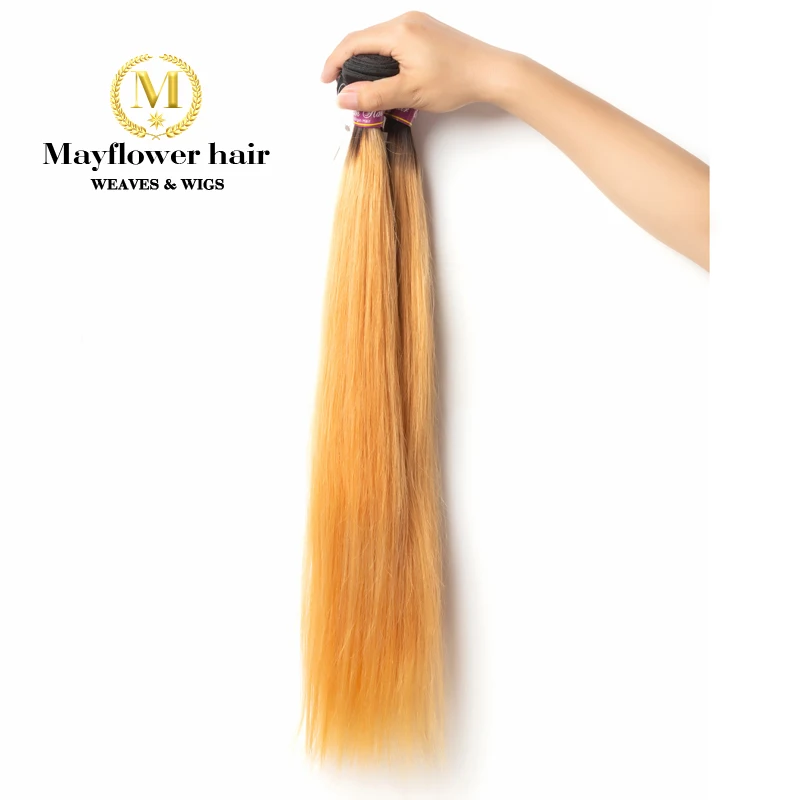 Mayflower 1B/27 эффектом деграде(переход от темного к малазийские прямые натуральные волосы шелковистые блестящие не путать 1/2/3/4 пучка от 12-2" Длина смеси