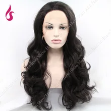 Best Quality Black Style Body Wave Heat Resistant Natural Synthetic Lace Front Wigs!