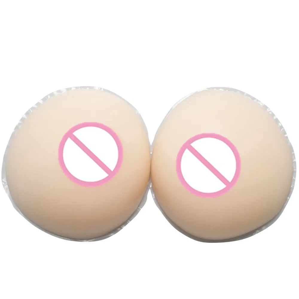 

Separated Silicone Breast 1000g/pair Full Silicone Breast Forms Enhancer Cross Dresseing White Fake Boobs D Cup