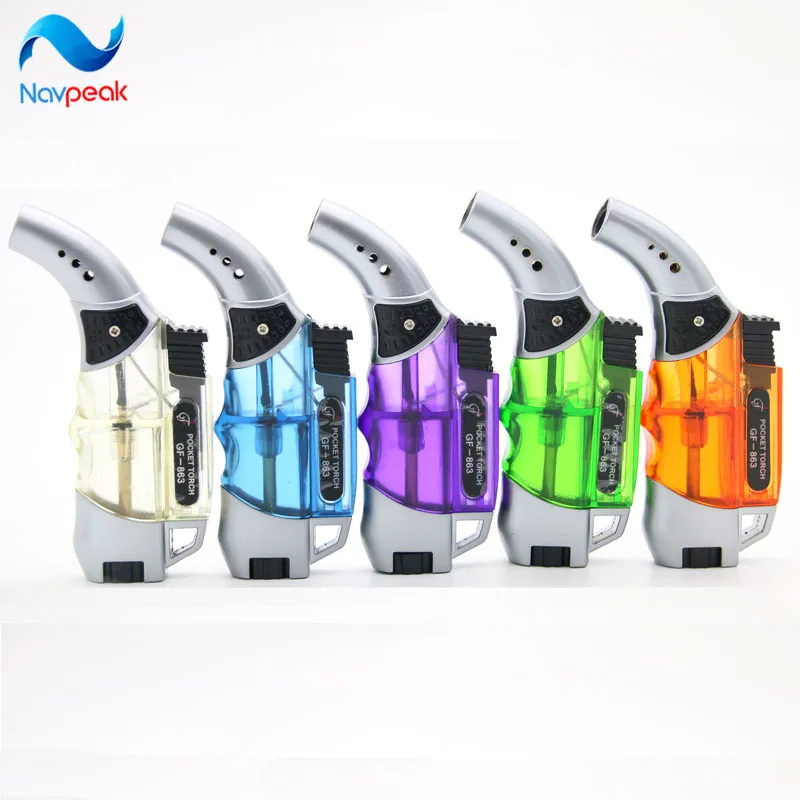 

2pcs/lot butane gas lighter for cigarettes new spray gun lighter click advanced vaporizer torch Lighter as smoking accessary