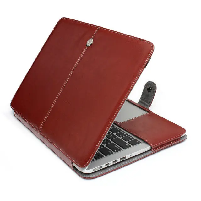 

For Macbook 12 Air 11 13 Pro 13 15 Pro 13 15 Retina Shell Skin Luxury Business Ultra Thin Flip Buckle Laptop Leather Case Cover