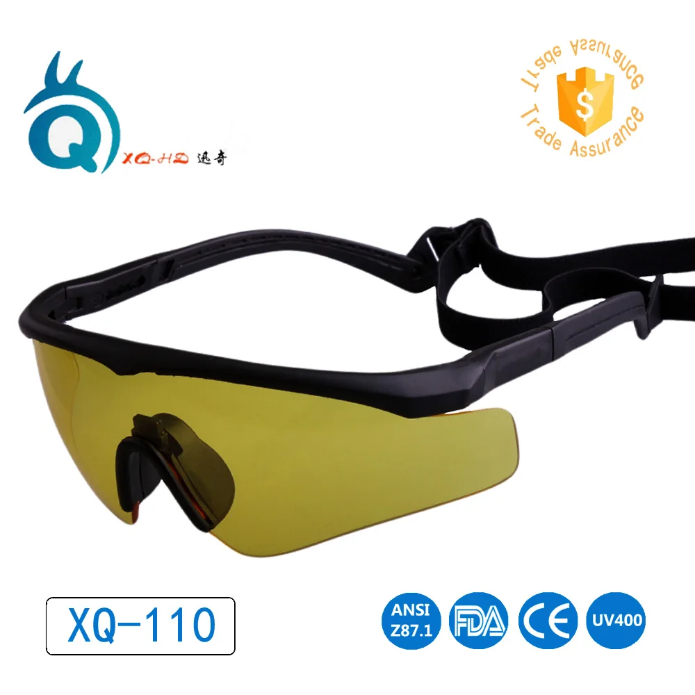 Защитные ПК линзы серого цвета анти-UVA UV400 Защитные очки используются обычно в банджи прыжки стрельбы защитные военные очки - Цвет: XQ110 Yellow