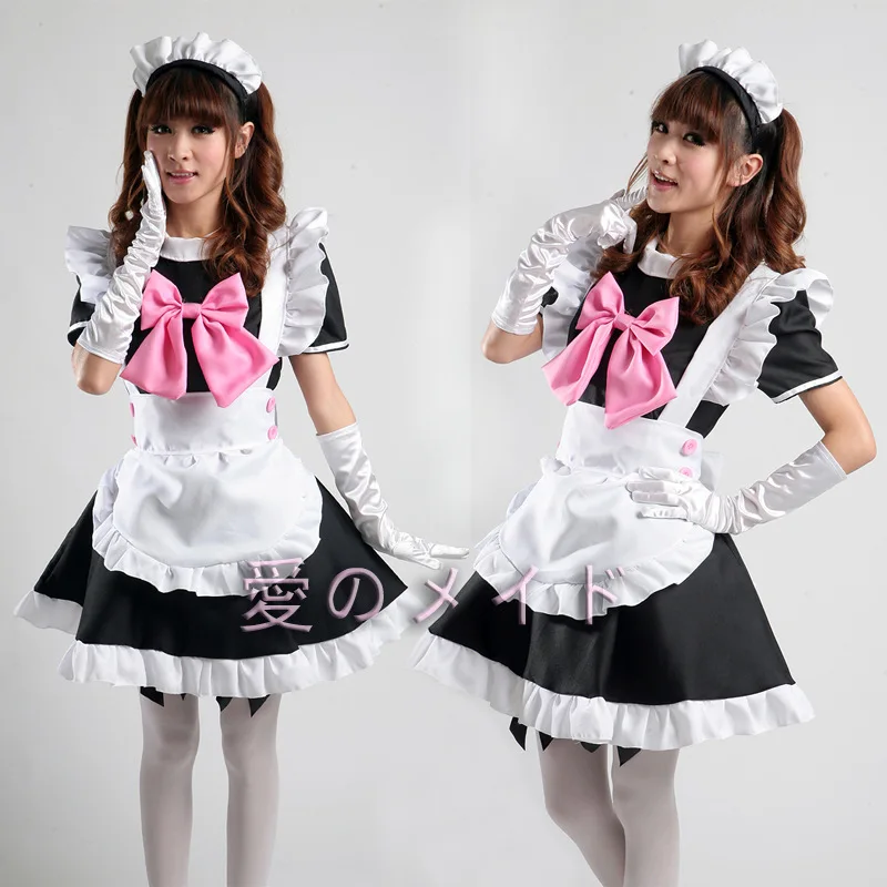 

Sexy French Maid Costume Sweet Gothic Lolita Dress Anime Cosplay Sissy Maid Japanese Uniform Halloween Costumes Women Adult