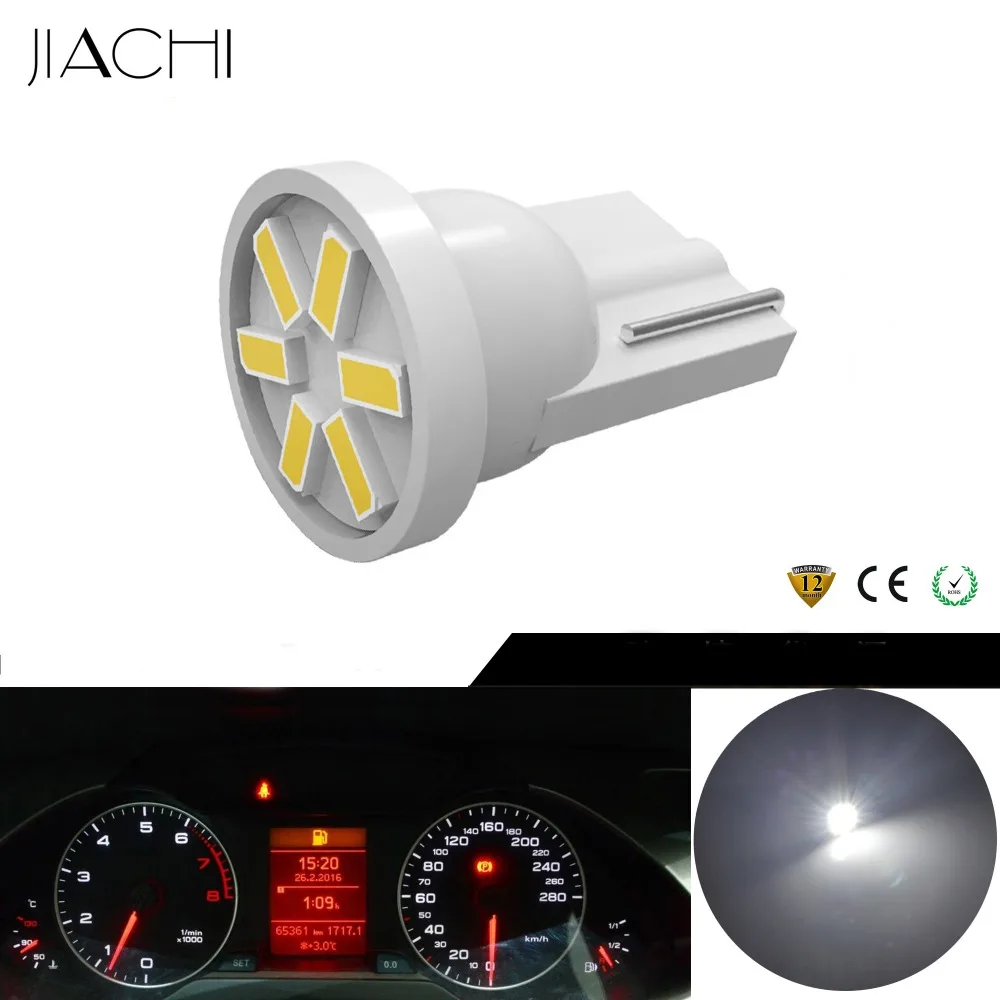 

JIACHI 100 x Wholesale Price Auto Parts T10 W5W Wedge LED 3014SMD 6 Chips Car Interior Lighting Instrument Lights White DC12V